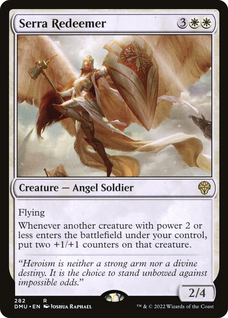 Serra Redeemer - Rare Creature — Angel Soldier card from Dominaria United