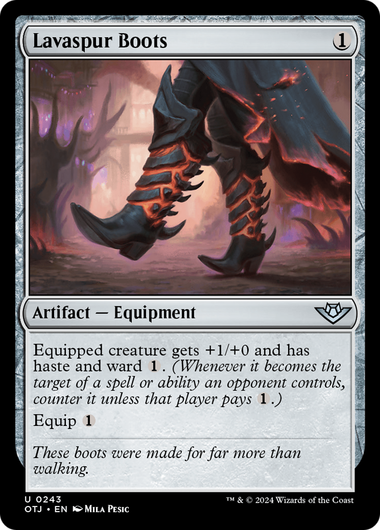 Lavaspur Boots - Uncommon Artifact — Equipment card from Outlaws of Thunder Junction
