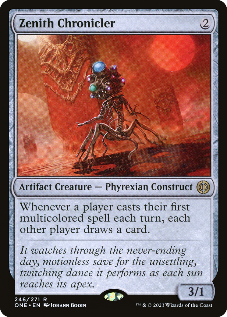 Zenith Chronicler - Rare Artifact Creature — Phyrexian Construct card from Phyrexia: All Will Be One