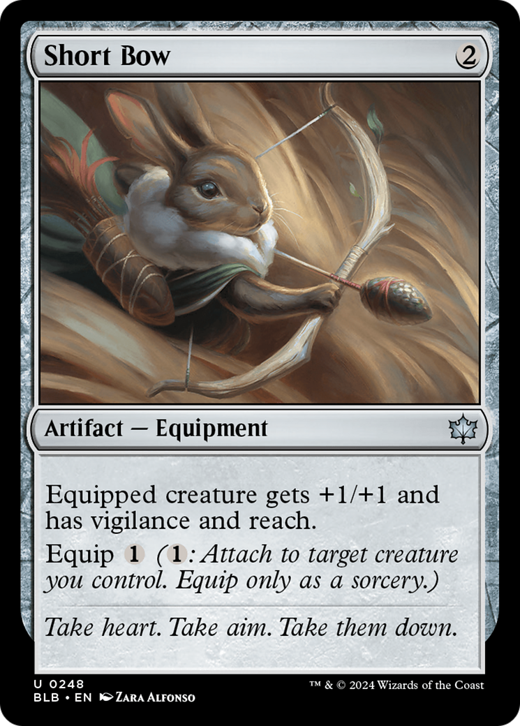 Short Bow - Uncommon Artifact — Equipment card from Bloomburrow