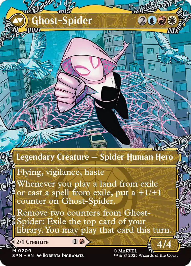 Back face of Gwen Stacy // Ghost-Spider - Legendary Creature — Human Performer Hero card