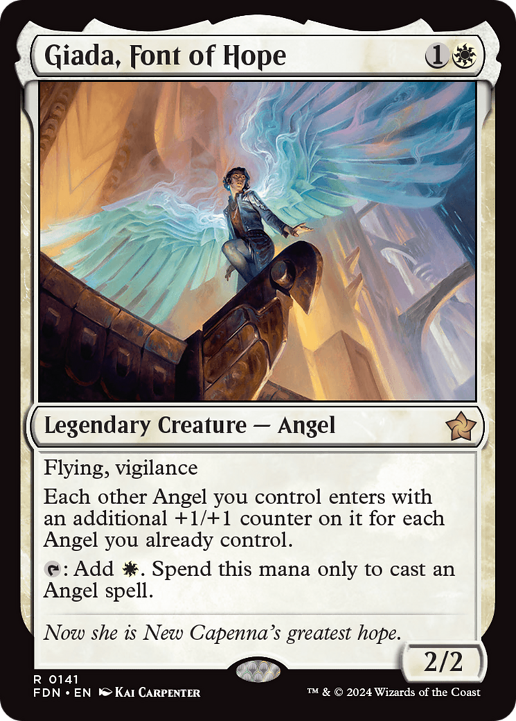 Giada, Font of Hope - Rare Legendary Creature — Angel card from Foundations