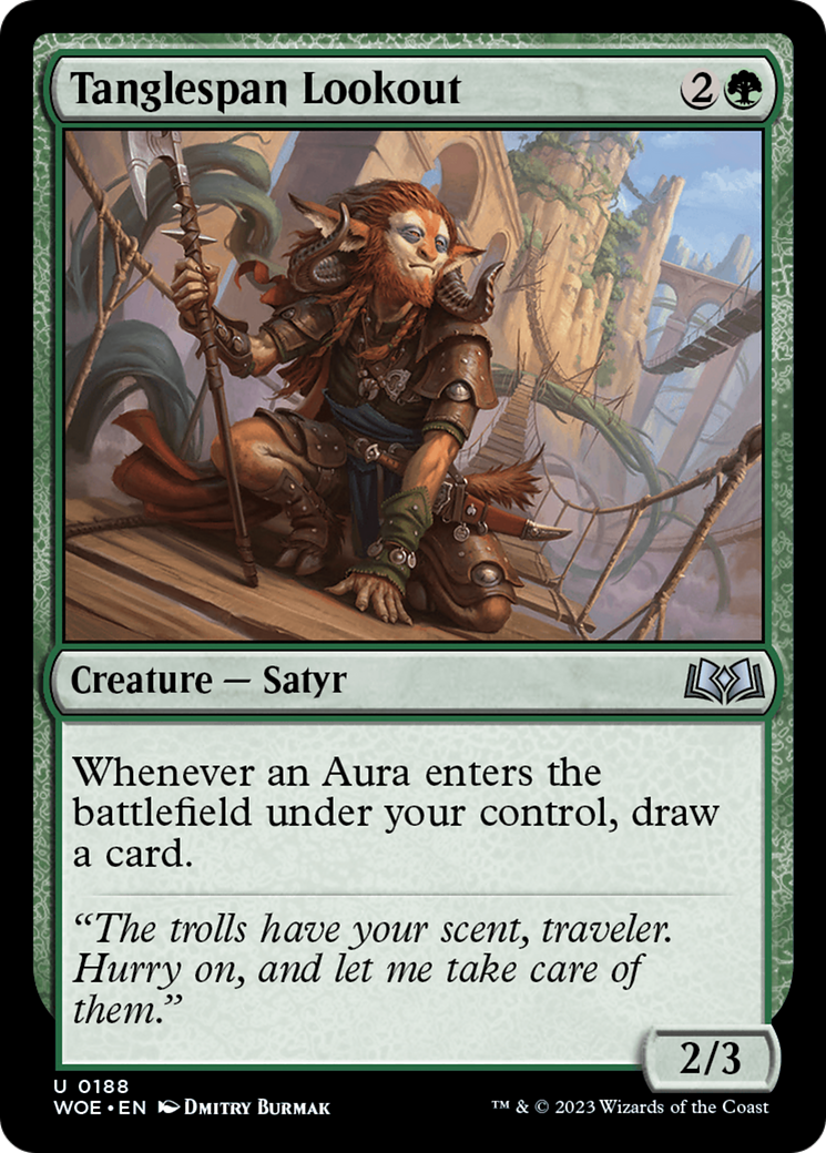 Tanglespan Lookout - Uncommon Creature — Satyr card from Wilds of Eldraine