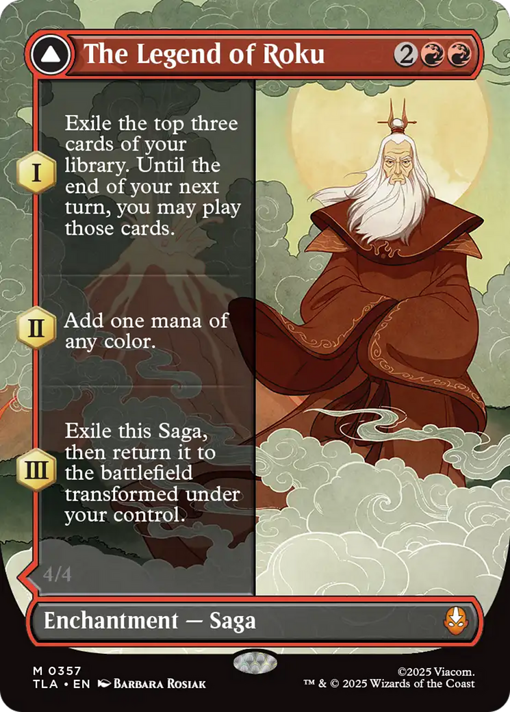 The Legend of Roku // Avatar Roku - Mythic Enchantment — Saga card from Avatar: The Last Airbender