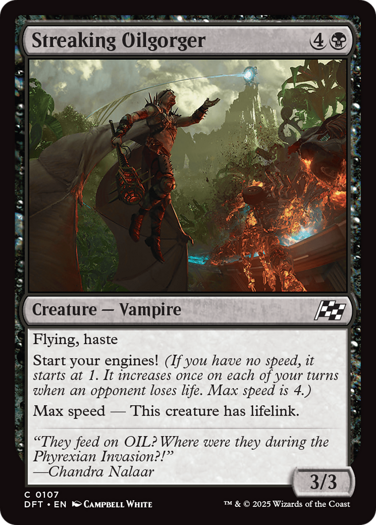 Streaking Oilgorger - Common Creature — Vampire card from Aetherdrift