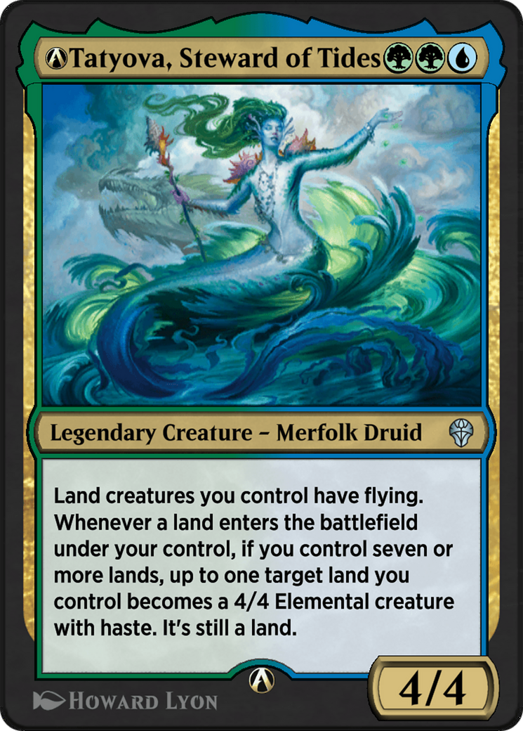 A-Tatyova, Steward of Tides - Uncommon Legendary Creature — Merfolk Druid card from Dominaria United