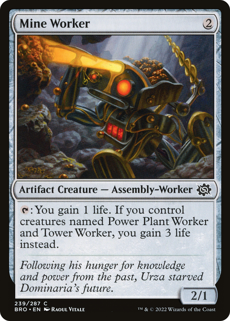 Mine Worker - Common Artifact Creature — Assembly-Worker card from The Brothers' War