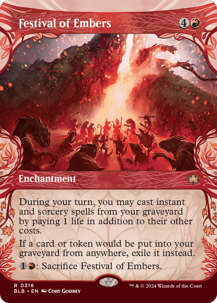 Festival of Embers - Rare Enchantment card from Bloomburrow