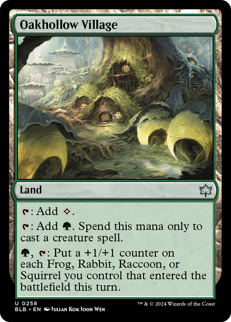 Oakhollow Village - Uncommon Land card from Bloomburrow