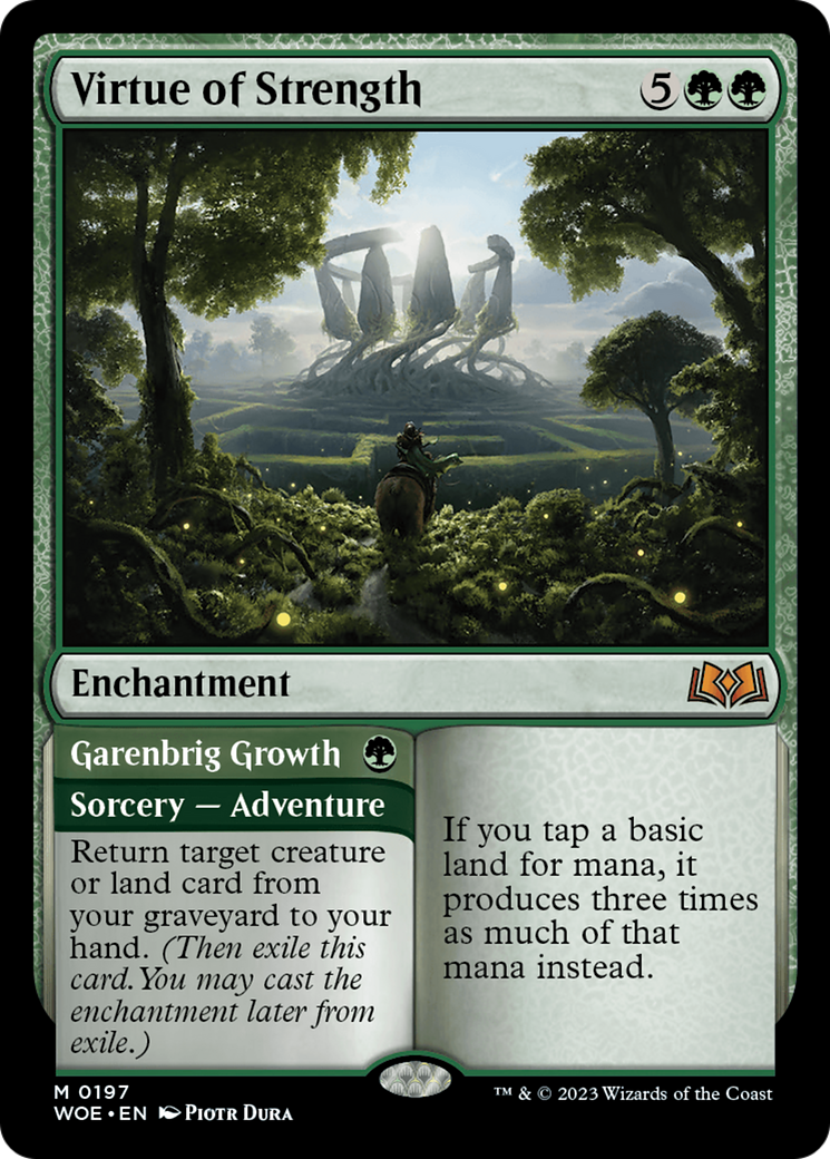 Virtue of Strength // Garenbrig Growth - Mythic Enchantment card from Wilds of Eldraine