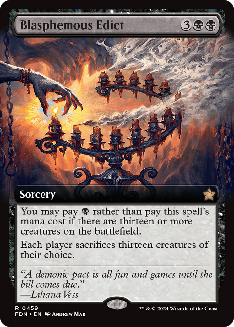 Blasphemous Edict - Rare Sorcery card from Foundations