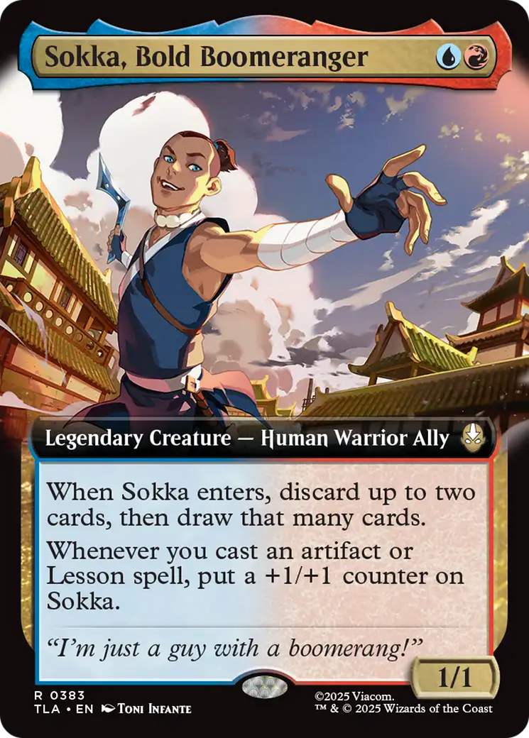 Sokka, Bold Boomeranger - Rare Legendary Creature — Human Warrior Ally card from Avatar: The Last Airbender