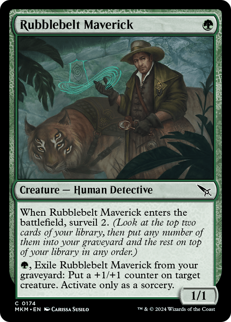 Rubblebelt Maverick - Common Creature — Human Detective card from Murders at Karlov Manor