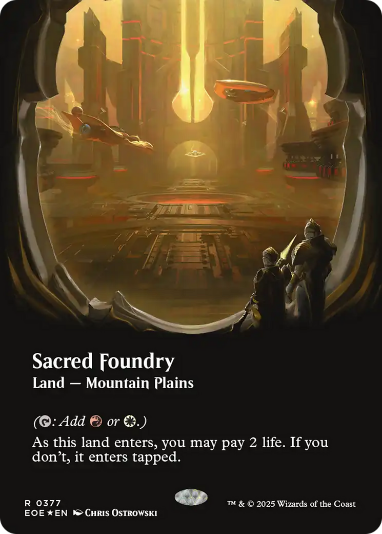Sacred Foundry - Rare Land — Mountain Plains card from Edge of Eternities