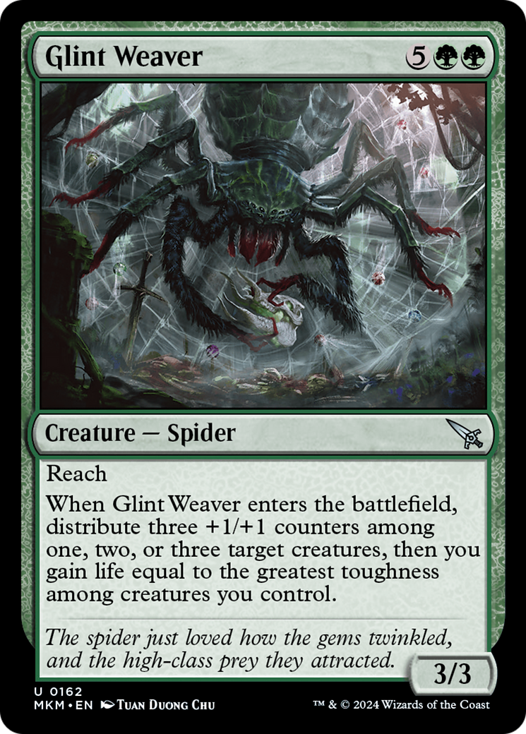Glint Weaver - Uncommon Creature — Spider card from Murders at Karlov Manor