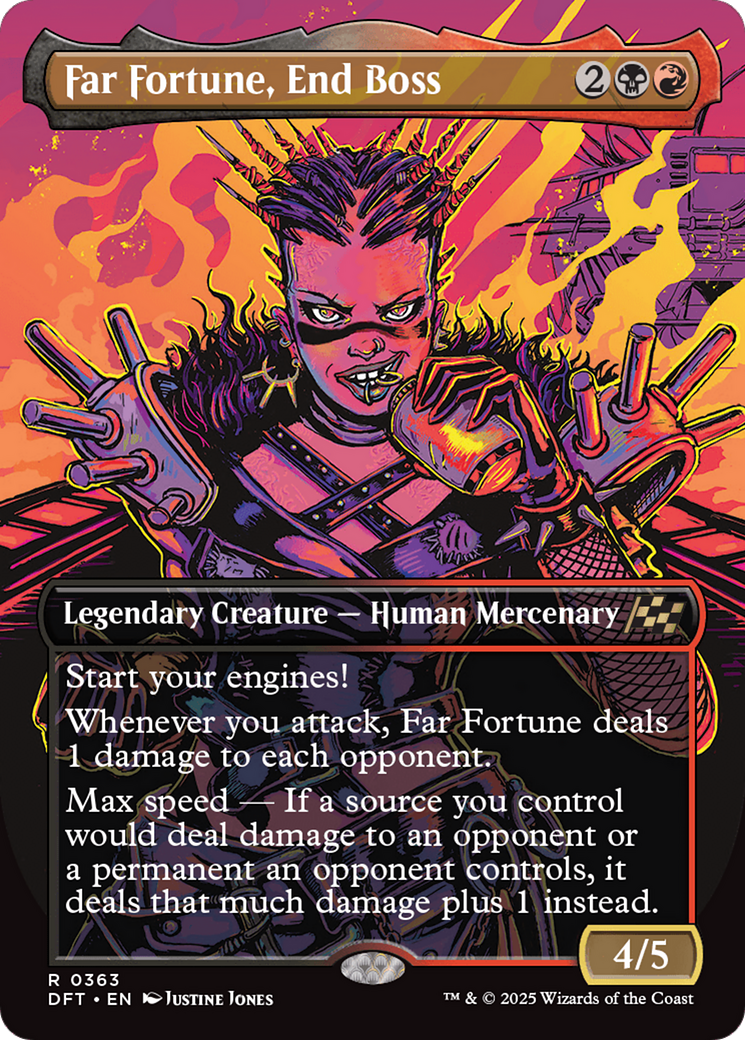 Far Fortune, End Boss - Rare Legendary Creature — Human Mercenary card from Aetherdrift