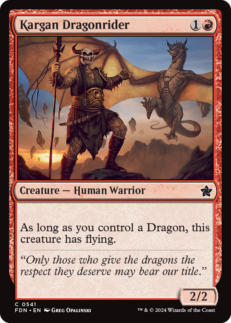 Kargan Dragonrider - Common Creature — Human Warrior card from Foundations