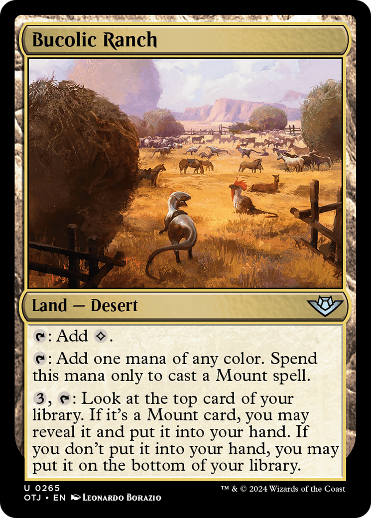 Bucolic Ranch - Uncommon Land — Desert card from Outlaws of Thunder Junction