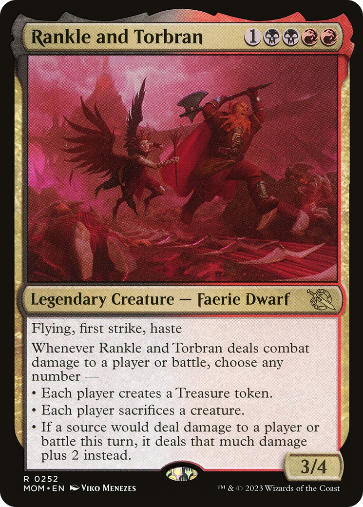 Rankle and Torbran - Rare Legendary Creature — Faerie Dwarf card from March of the Machine