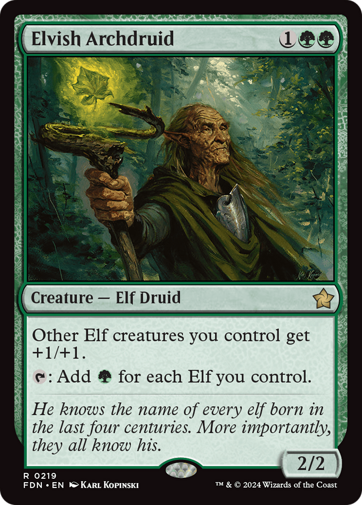 Elvish Archdruid - Rare Creature — Elf Druid card from Foundations