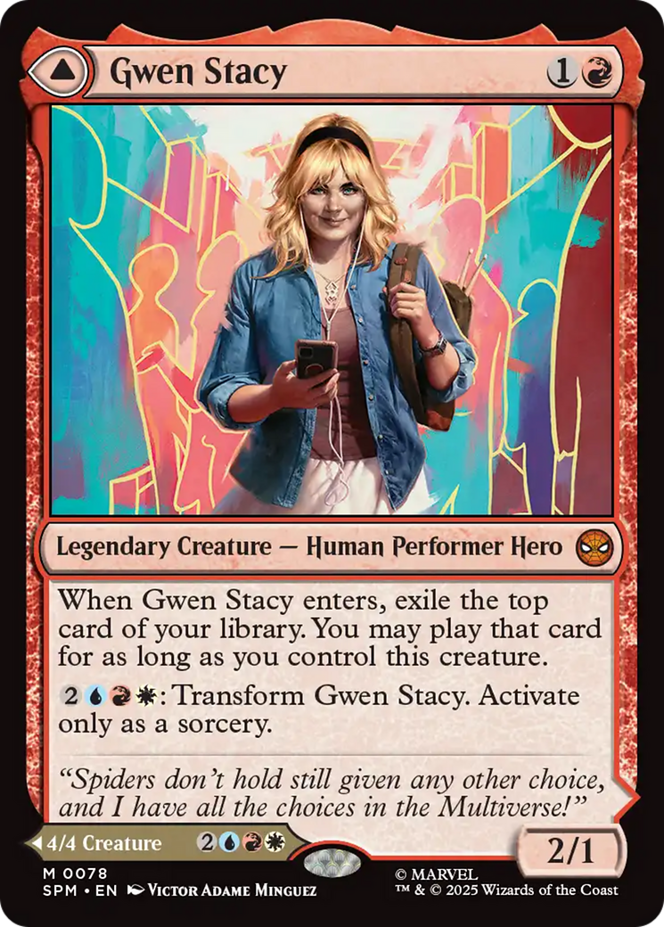 Gwen Stacy // Ghost-Spider - Mythic Legendary Creature — Spider Human Hero card from Marvel's Spider-Man
