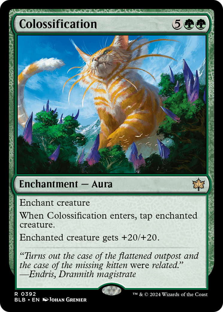 Colossification - Rare Enchantment — Aura card from Bloomburrow