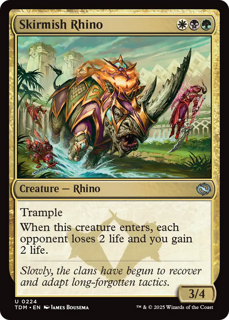 Skirmish Rhino - Uncommon Creature — Rhino card from Tarkir: Dragonstorm