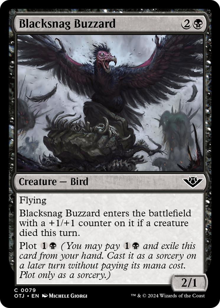 Blacksnag Buzzard - Common Creature — Bird card from Outlaws of Thunder Junction