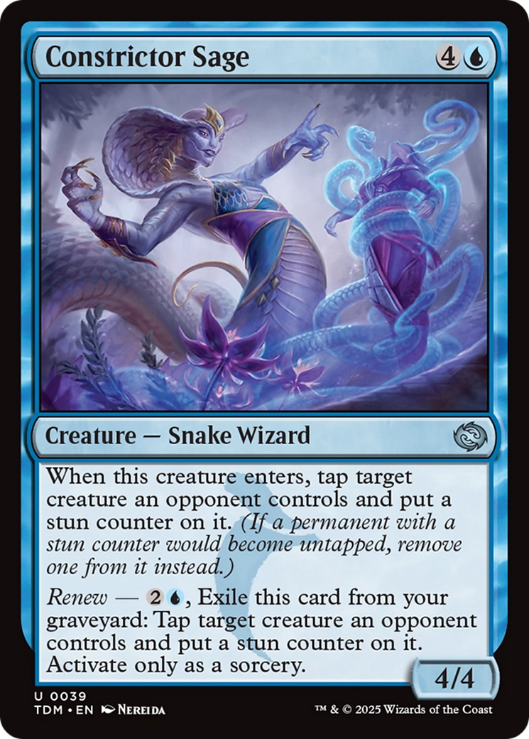 Constrictor Sage - Uncommon Creature — Snake Wizard card from Tarkir: Dragonstorm