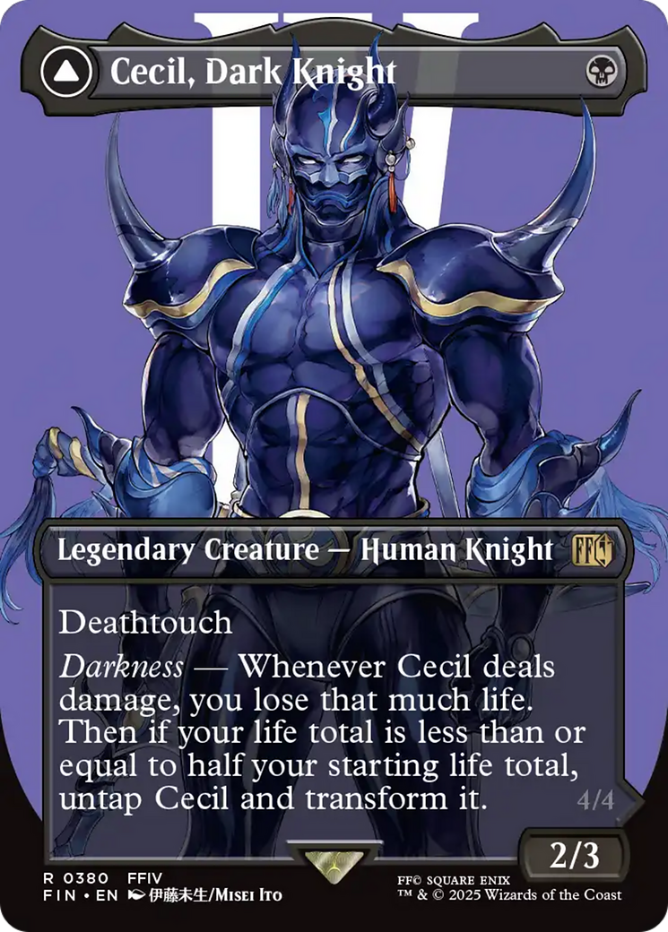 Cecil, Dark Knight // Cecil, Redeemed Paladin - Rare Legendary Creature — Human Knight card from Final Fantasy