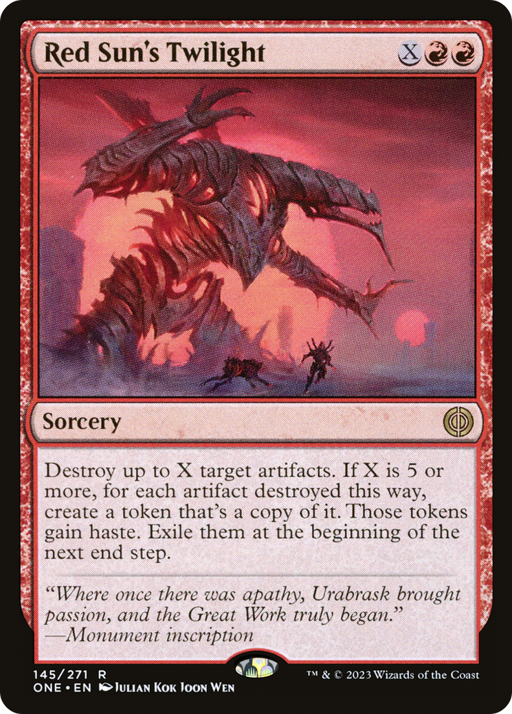 Red Sun's Twilight - Rare Sorcery card from Phyrexia: All Will Be One