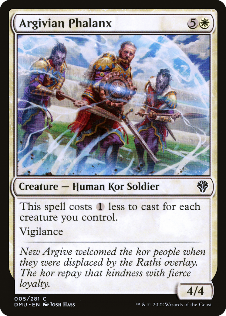 Argivian Phalanx - Common Creature — Human Kor Soldier card from Dominaria United