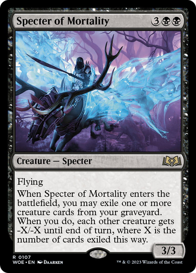 Specter of Mortality - Rare Creature — Specter card from Wilds of Eldraine