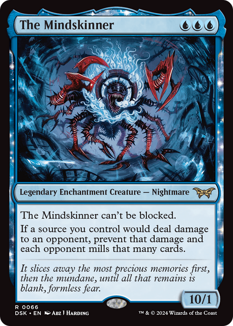 The Mindskinner - Rare Legendary Enchantment Creature — Nightmare card from Duskmourn: House of Horror