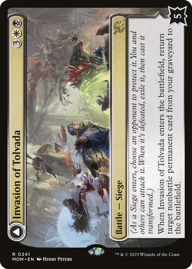 Invasion of Tolvada // The Broken Sky - Rare Battle — Siege card from March of the Machine
