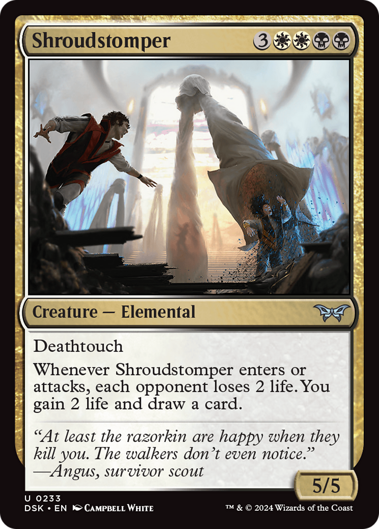 Shroudstomper - Uncommon Creature — Elemental card from Duskmourn: House of Horror