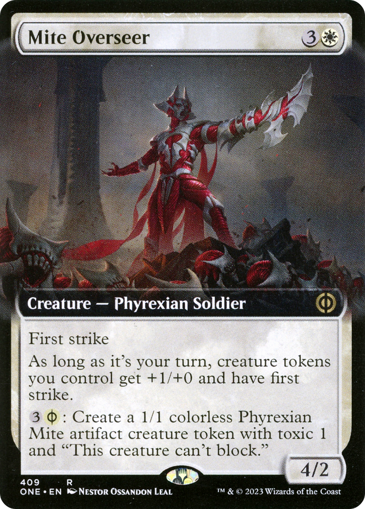 Mite Overseer - Rare Creature — Phyrexian Soldier card from Phyrexia: All Will Be One