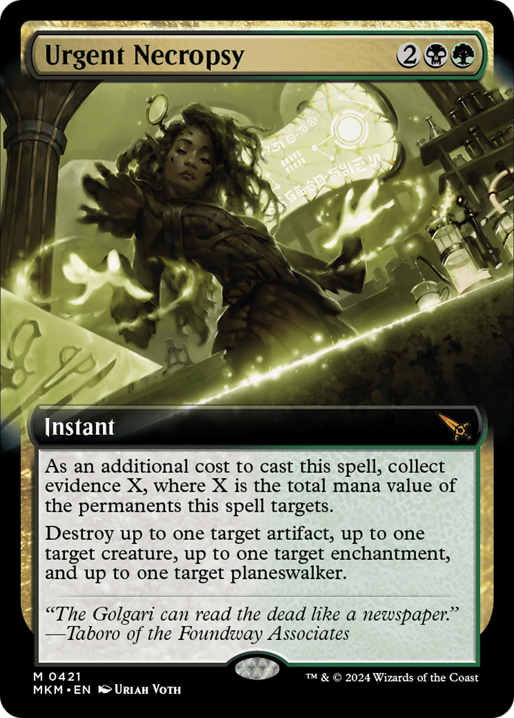 Urgent Necropsy - Mythic Instant card from Murders at Karlov Manor