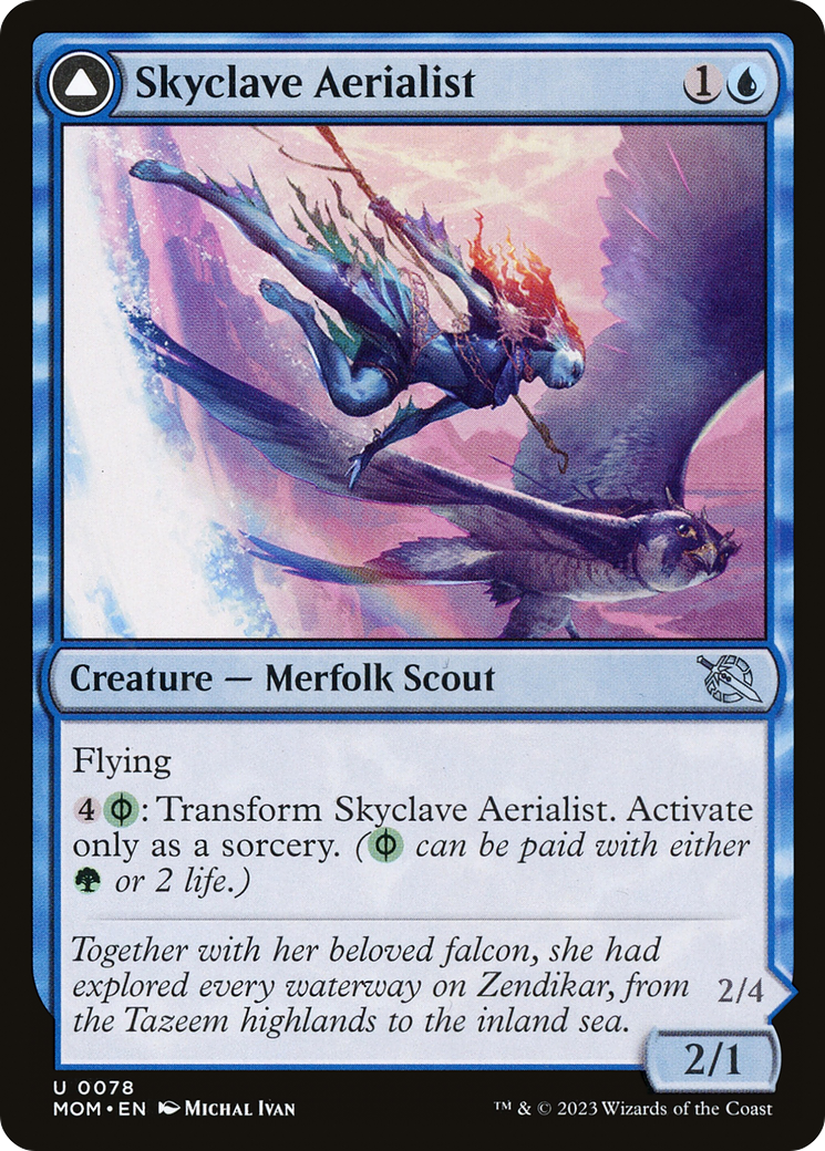 Skyclave Aerialist // Skyclave Invader - Uncommon Creature — Phyrexian Merfolk Scout card from March of the Machine