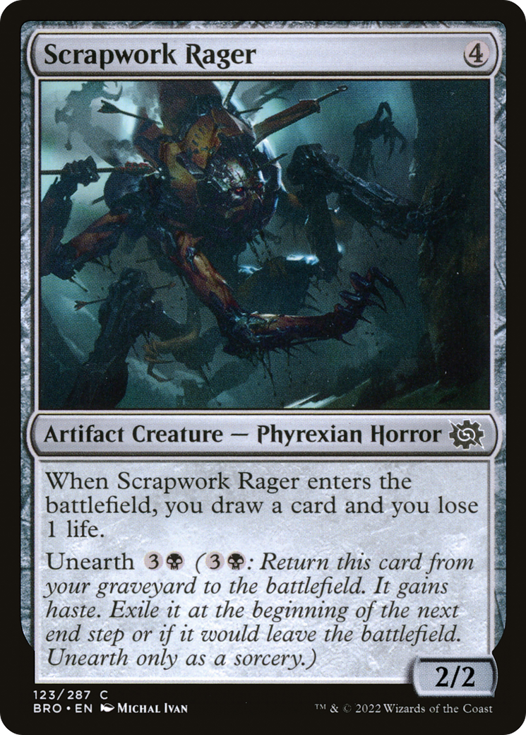 Scrapwork Rager - Common Artifact Creature — Phyrexian Horror card from The Brothers' War