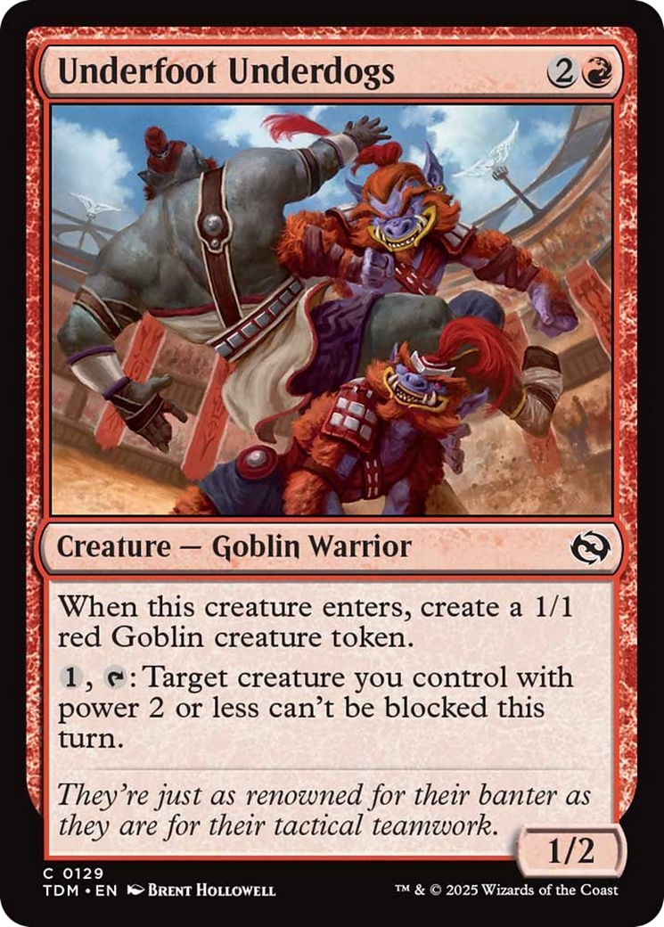 Underfoot Underdogs - Common Creature — Goblin Warrior card from Tarkir: Dragonstorm