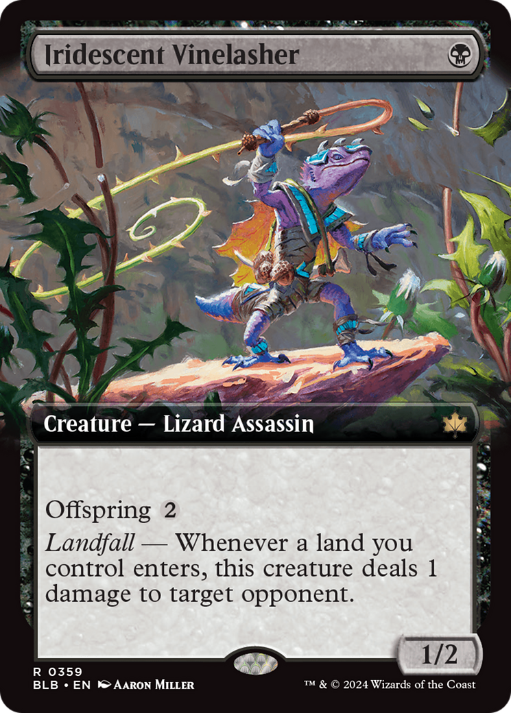 Iridescent Vinelasher - Rare Creature — Lizard Assassin card from Bloomburrow