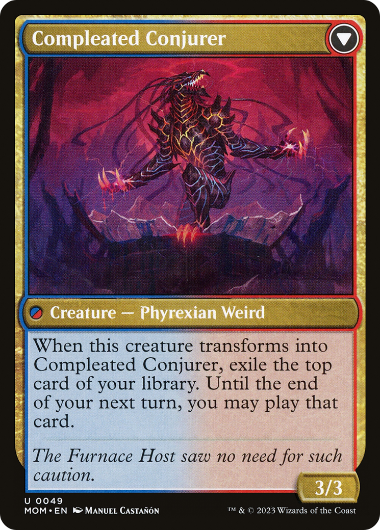 Back face of Captive Weird // Compleated Conjurer - Creature — Phyrexian Weird card