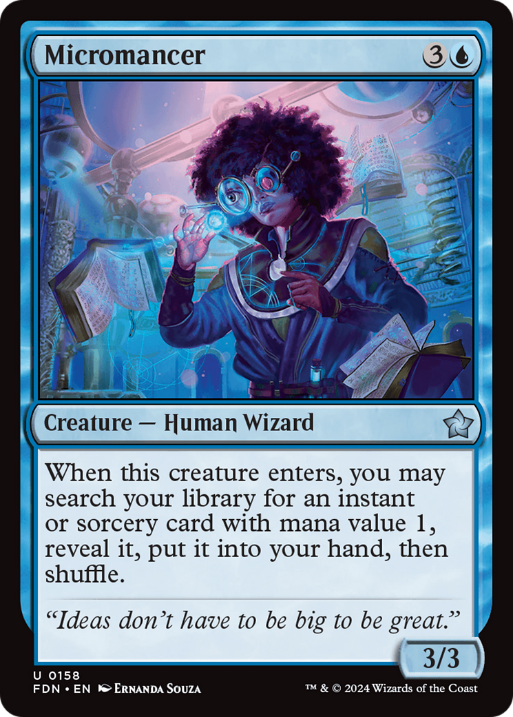 Micromancer - Uncommon Creature — Human Wizard card from Foundations