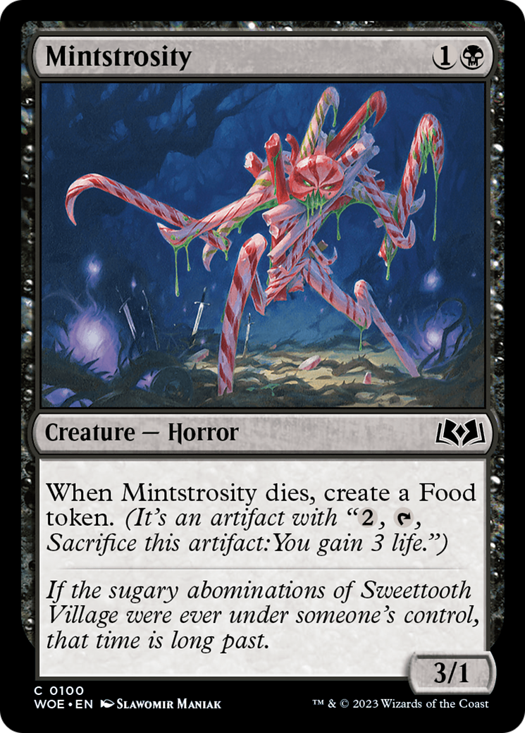 Mintstrosity - Common Creature — Horror card from Wilds of Eldraine