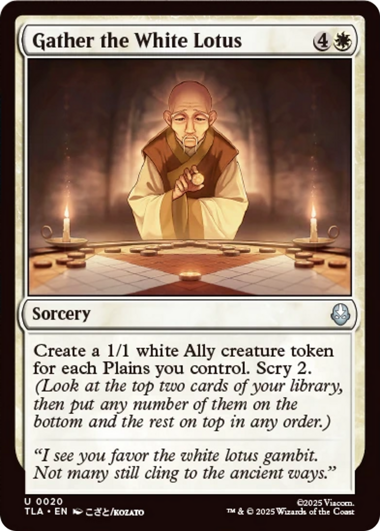 Gather the White Lotus - Uncommon Sorcery card from Avatar: The Last Airbender