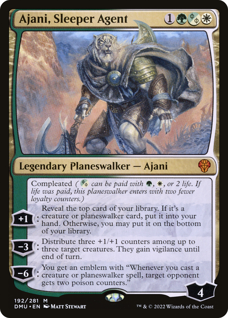 Ajani, Sleeper Agent - Mythic Legendary Planeswalker — Ajani card from Dominaria United