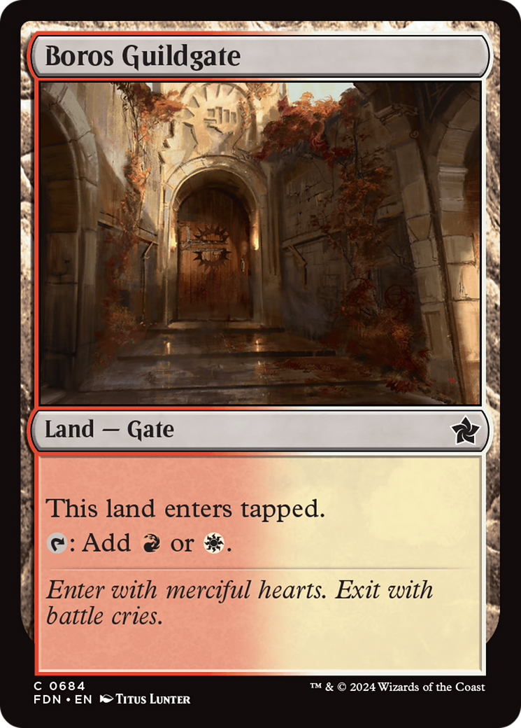 Boros Guildgate - Common Land — Gate card from Foundations