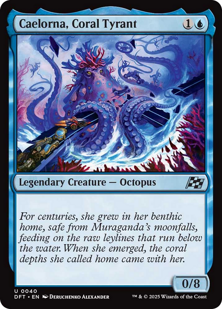 Caelorna, Coral Tyrant - Uncommon Legendary Creature — Octopus card from Aetherdrift