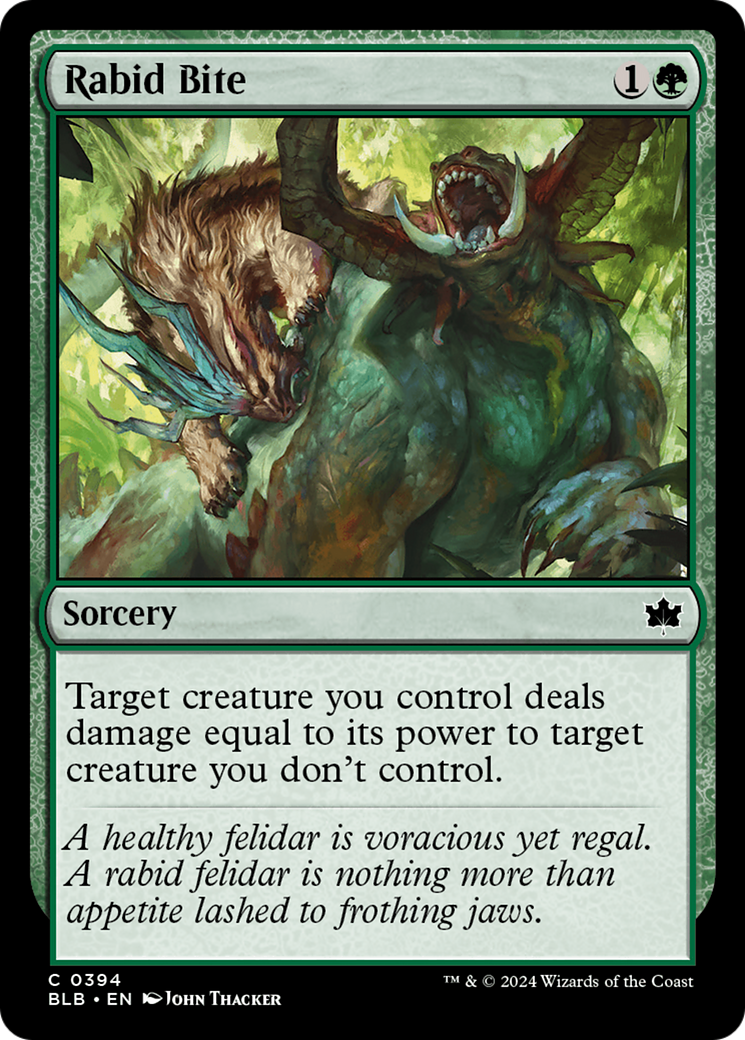 Rabid Bite - Common Sorcery card from Bloomburrow